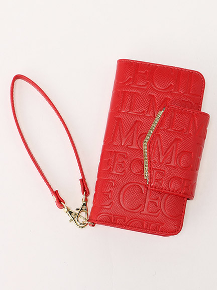 ミラー付き型押しロゴiPhone6/6s/7対応ケース