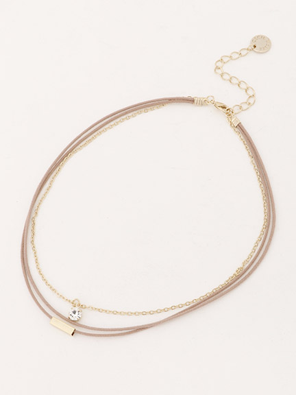 ストーン付きチョーカーネックレス