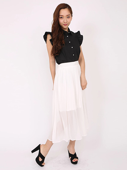 シフォンレイヤードスカート