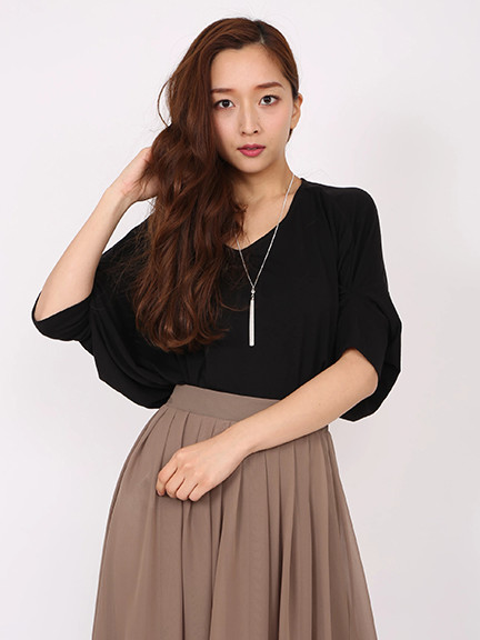 ネックレス付きドルマンスリーブTOPS
