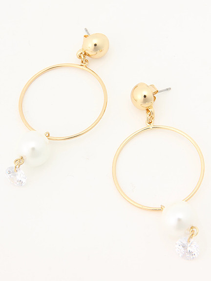 スウィングMIXビーズ付リングピアス