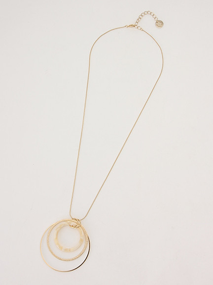 3連リングMIXネックレス