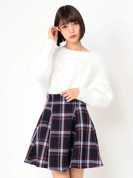 チェックフレアースカート