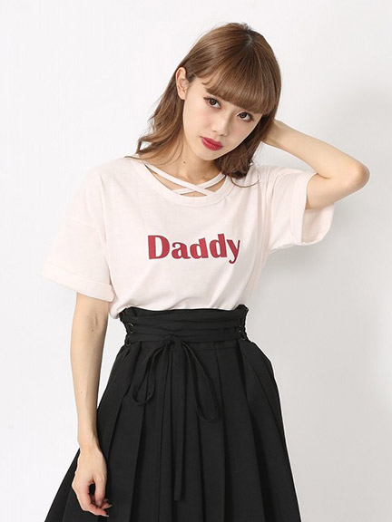 DaddyロゴプリントTシャツ