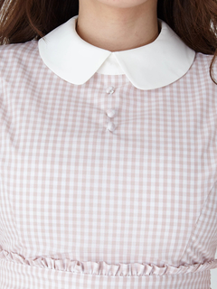 オーバーレースギンガムワンピース