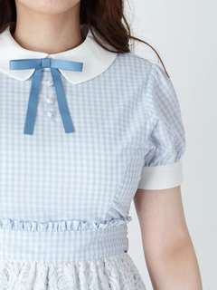 オーバーレースギンガムワンピース