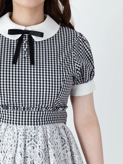 オーバーレースギンガムワンピース