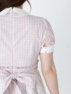 オーバーレースギンガムワンピース