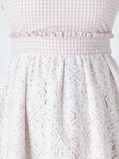 オーバーレースギンガムワンピース