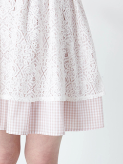 オーバーレースギンガムワンピース