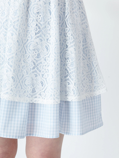 オーバーレースギンガムワンピース