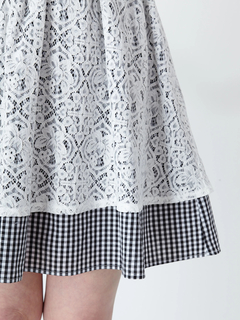 オーバーレースギンガムワンピース