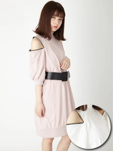 ワンショルダーベルト付きカットOP(ホワイト)