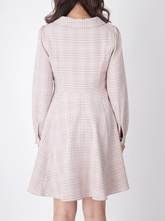 フロントリボンチェックワンピース