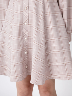 フロントリボンチェックワンピース