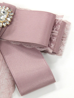 ビジューリボンブローチ