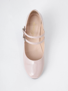 ビジューヒールストラップシューズ