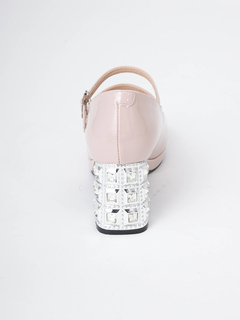 ビジューヒールストラップシューズ