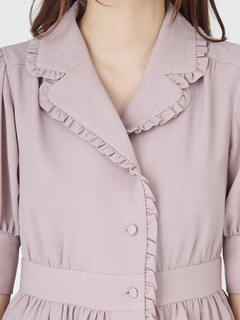 レーススカーフ付き前開きワンピース