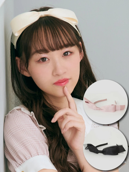 オーガンジーリボンカチューシャ(アイボリー)