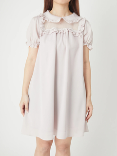 ドットチュールヨークベビードールワンピース