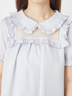 ドットチュールヨークベビードールワンピース