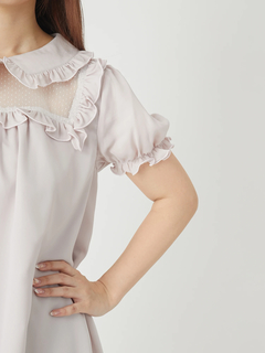 ドットチュールヨークベビードールワンピース