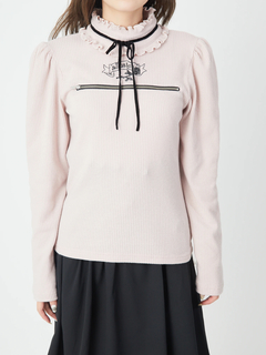 ロゴ刺繍テレコプルオーバー