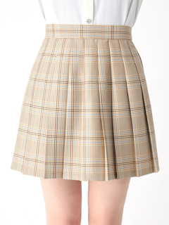 チェック柄タックプリーツSK