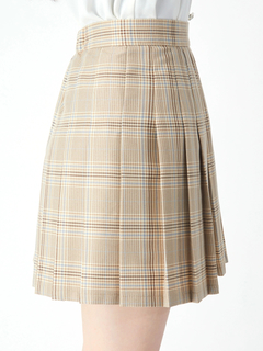 チェック柄タックプリーツSK