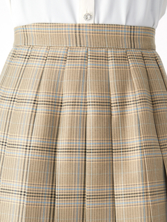 チェック柄タックプリーツSK