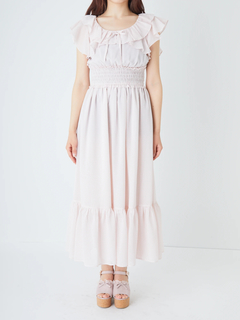 シアーチェックティアードロングOP