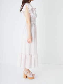 シアーチェックティアードロングOP