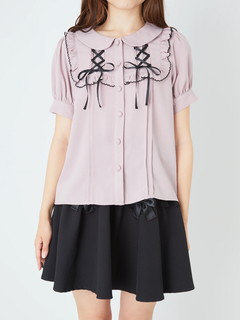 スピンドルヨークパフブラウス