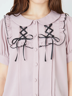 スピンドルヨークパフブラウス