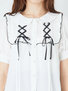 スピンドルヨークパフブラウス