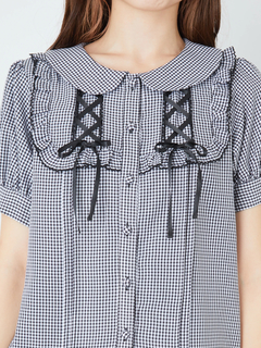 スピンドルヨークパフブラウス