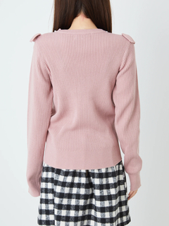 3つリボンフリルニット