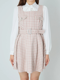 パールバックルベルトギンガムツイードJSK