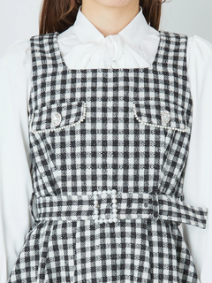 パールバックルベルトギンガムツイードJSK