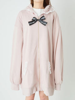 ロゴリボン付きうさ耳パーカー