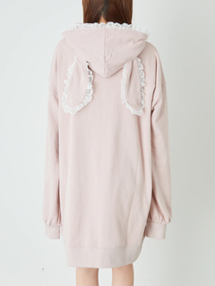 ロゴリボン付きうさ耳パーカー