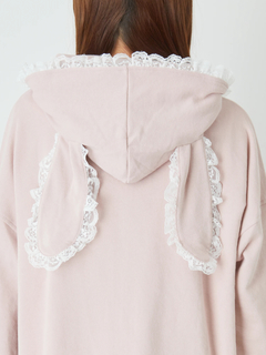 ロゴリボン付きうさ耳パーカー