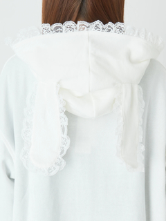 ロゴリボン付きうさ耳パーカー