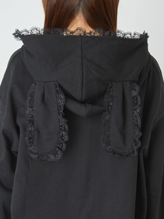 ロゴリボン付きうさ耳パーカー