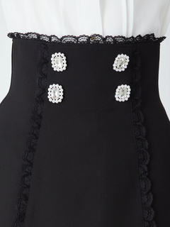 スクエアビジューハイウエストスカート