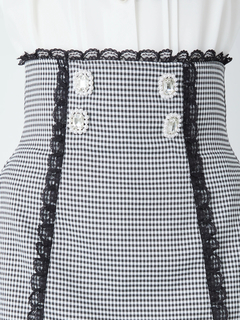 スクエアビジューハイウエストスカート