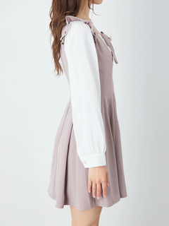 フロントリボンスクエアネックワンピース