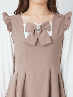 フロントリボンスクエアネックワンピース