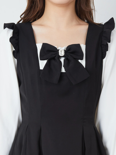 フロントリボンスクエアネックワンピース